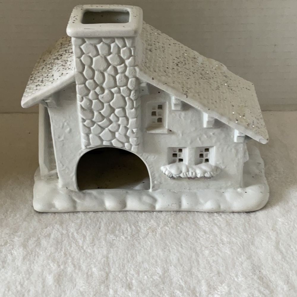 PartyLite White Holiday Cottage Luminary vintage